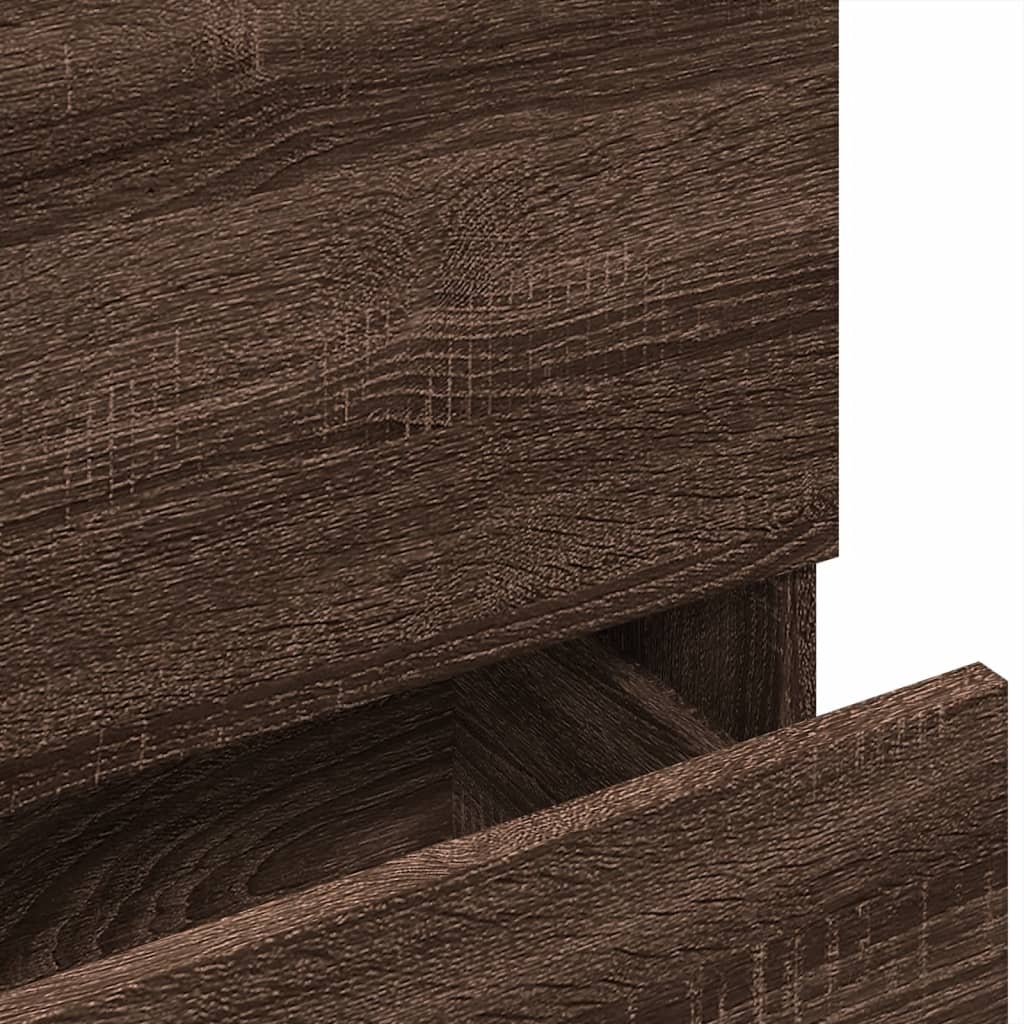 Brown Oak Sink Cabinet - 78x37x59 cm, Engineered Wood Elegance