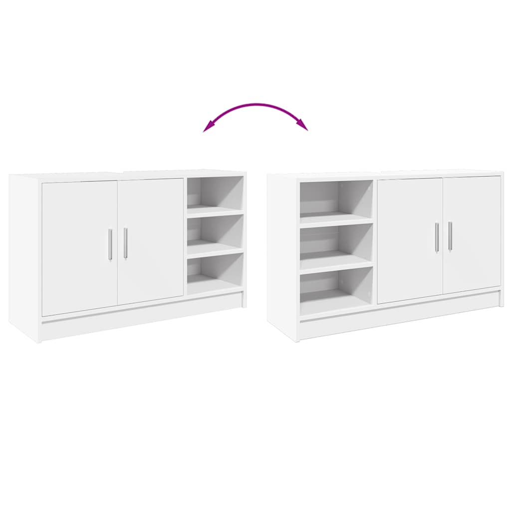 White Engineered Wood Sink Cabinet 90x29x55 cm | Modern Design