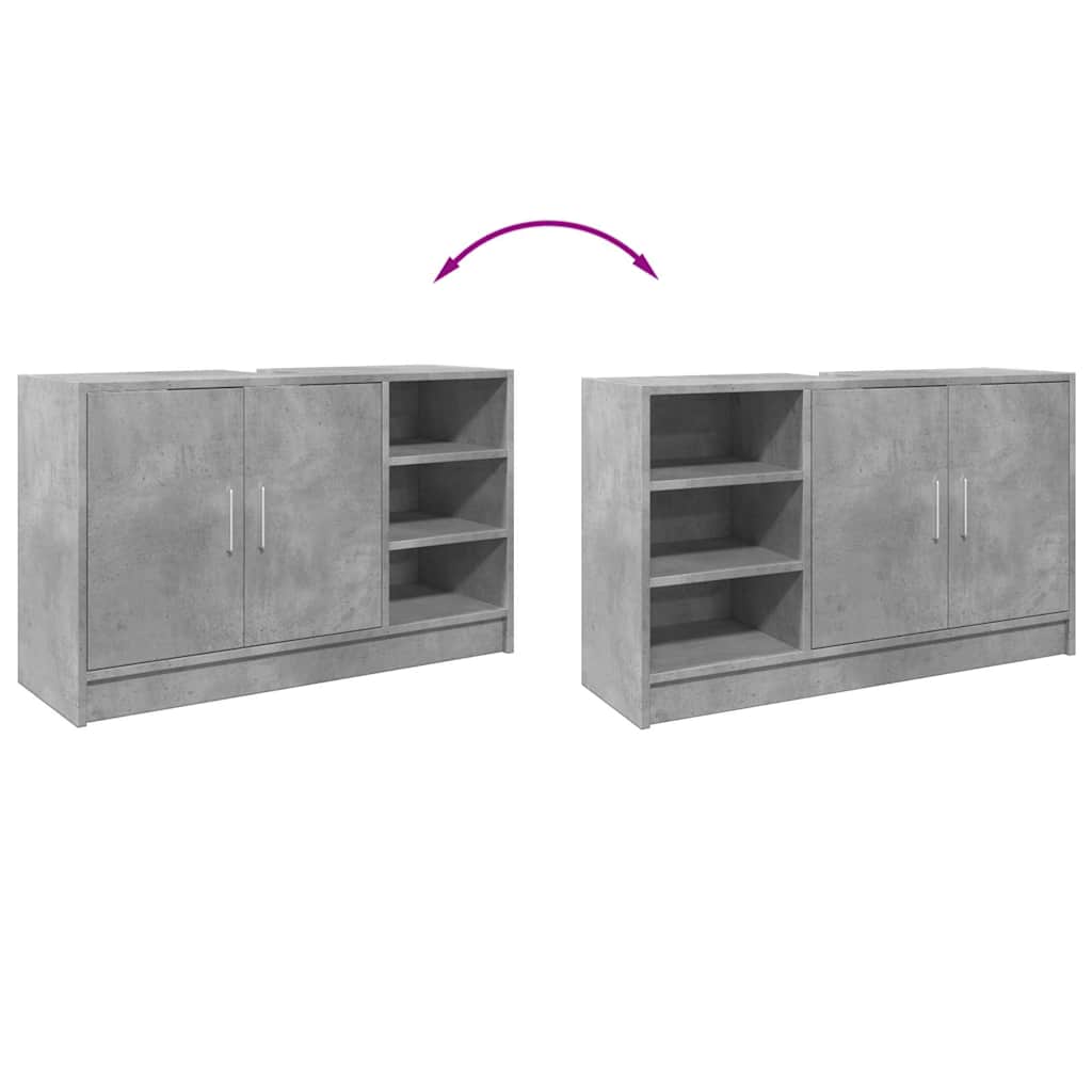 Concrete Grey Engineered Wood Sink Cabinet 90x29x55 cm