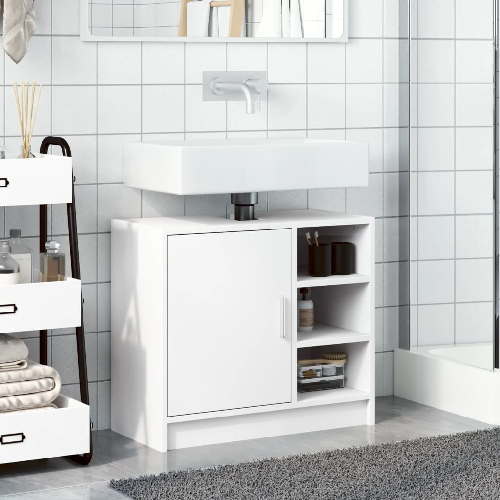 White Engineered Wood Sink Cabinet 63x29x55 cm - Stylish & Durable