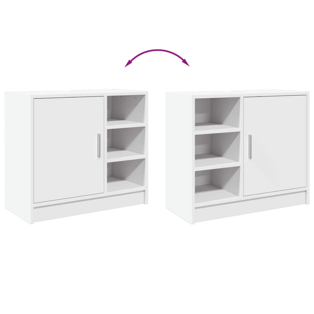 White Engineered Wood Sink Cabinet 63x29x55 cm - Stylish & Durable
