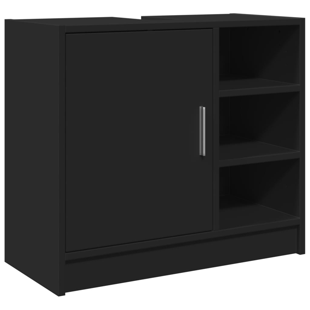 Black Engineered Wood Sink Cabinet 63x29x55 cm - Modern Design