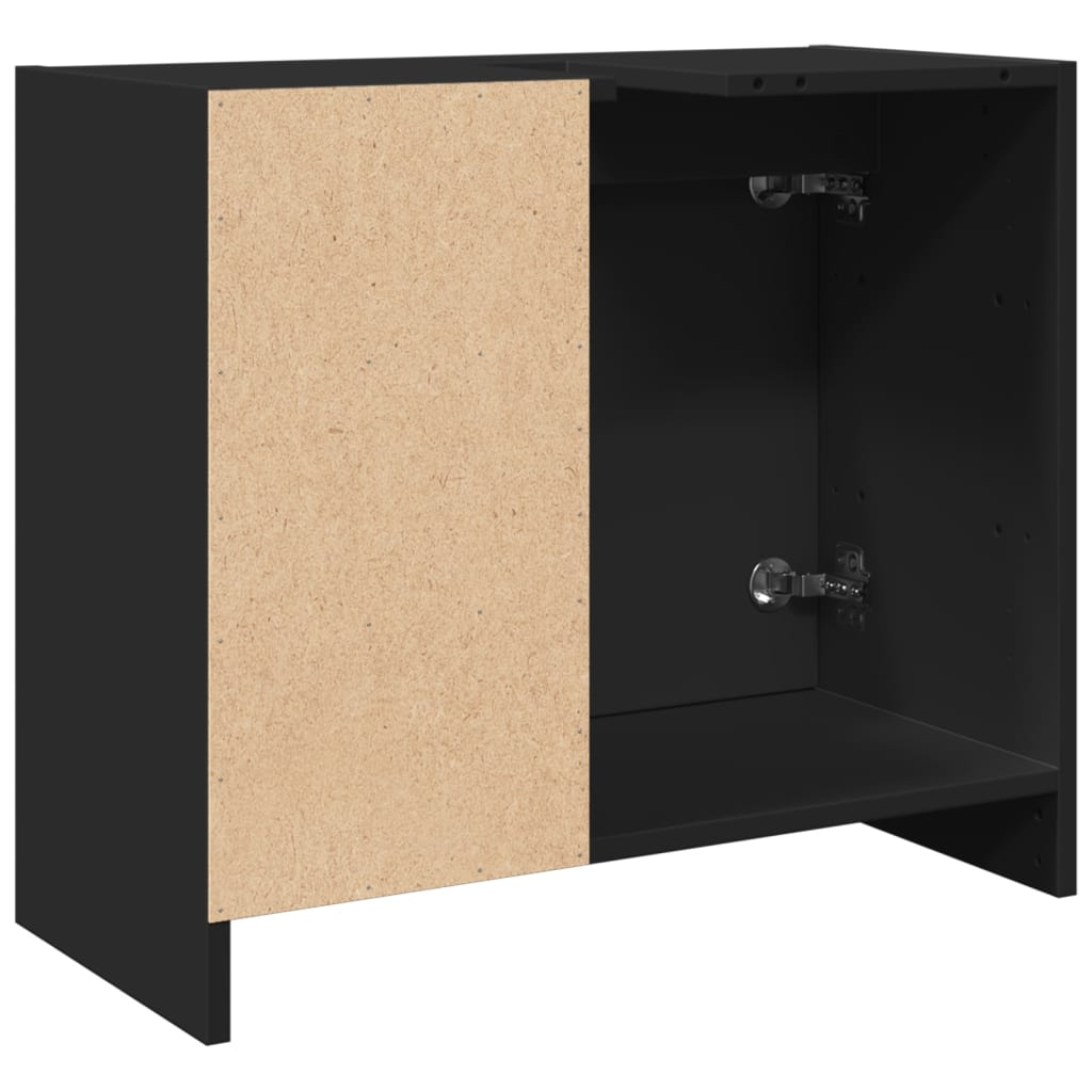Black Engineered Wood Sink Cabinet 63x29x55 cm - Modern Design