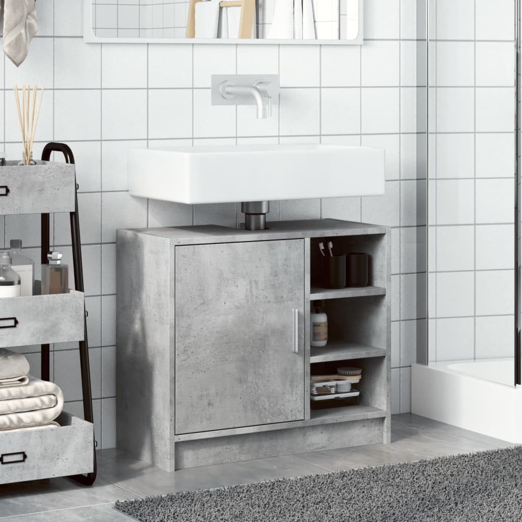 Concrete Grey Engineered Wood Sink Cabinet 63x29x55 cm