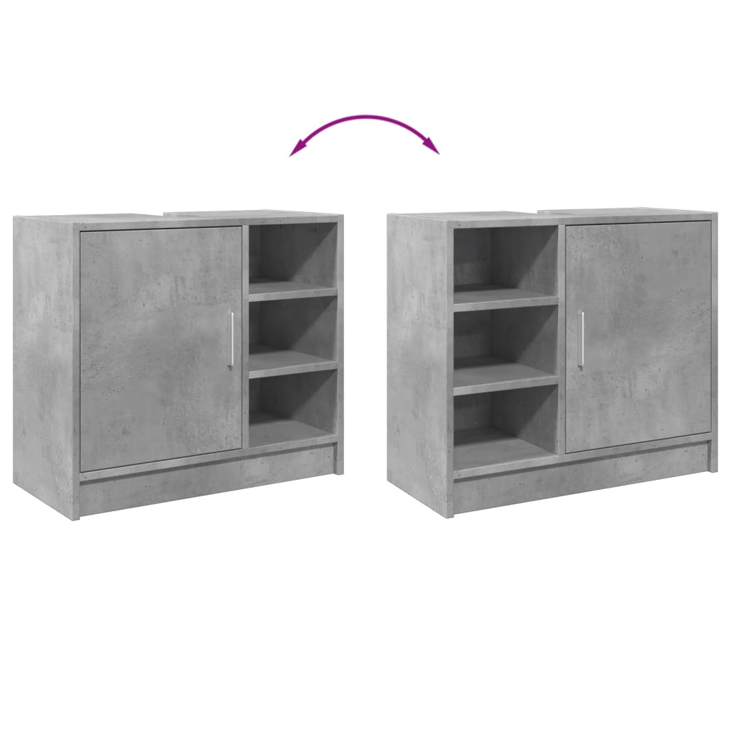 Concrete Grey Engineered Wood Sink Cabinet 63x29x55 cm