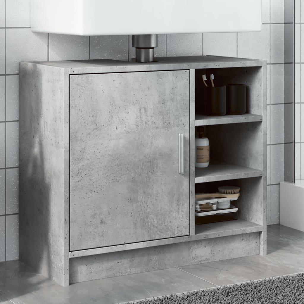 Concrete Grey Engineered Wood Sink Cabinet 63x29x55 cm