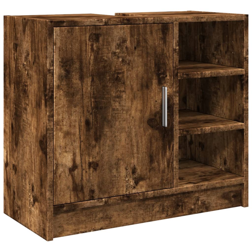 Smoked Oak Sink Cabinet 63x29x55 cm | Engineered Wood Finish