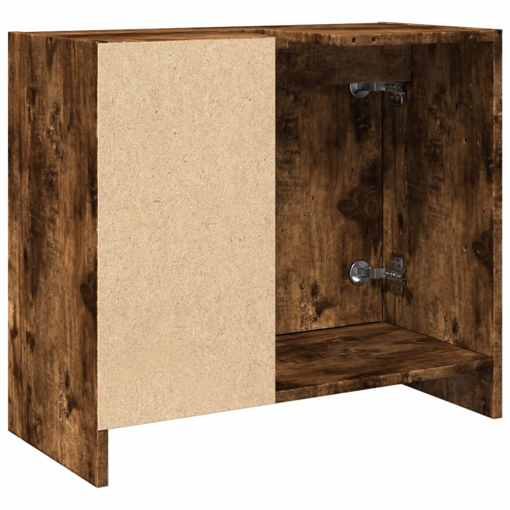 Smoked Oak Sink Cabinet 63x29x55 cm | Engineered Wood Finish