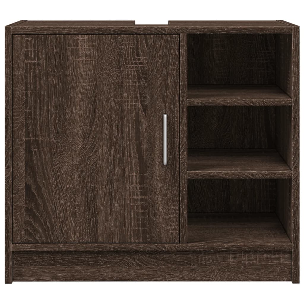 Brown Oak Sink Cabinet - 63x29x55 cm | Engineered Wood