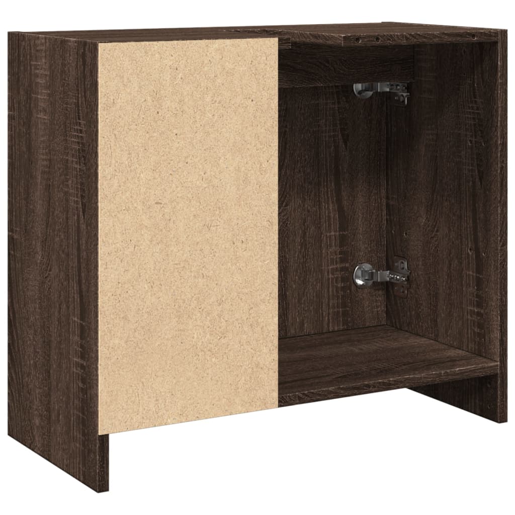 Brown Oak Sink Cabinet - 63x29x55 cm | Engineered Wood