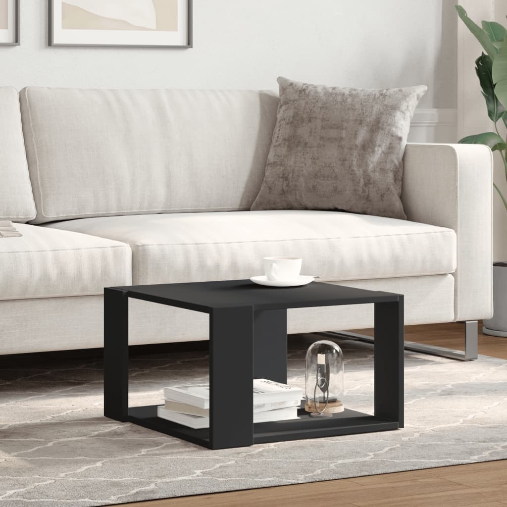 Coffee Table Black 51.5x51.5x30 cm Engineered Wood