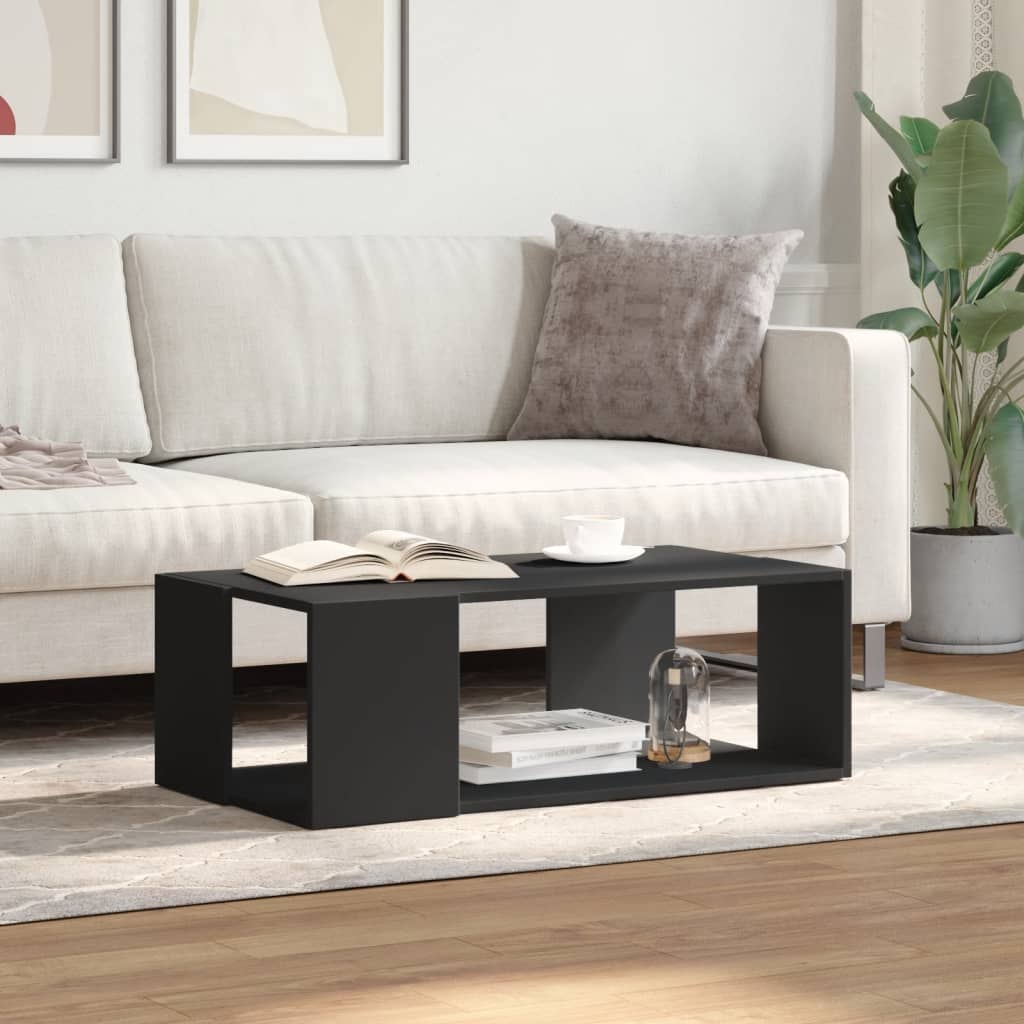 Coffee Table Black 89.5x48x30 cm Engineered Wood