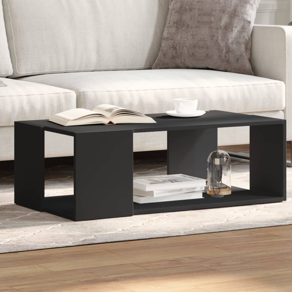 Coffee Table Black 89.5x48x30 cm Engineered Wood