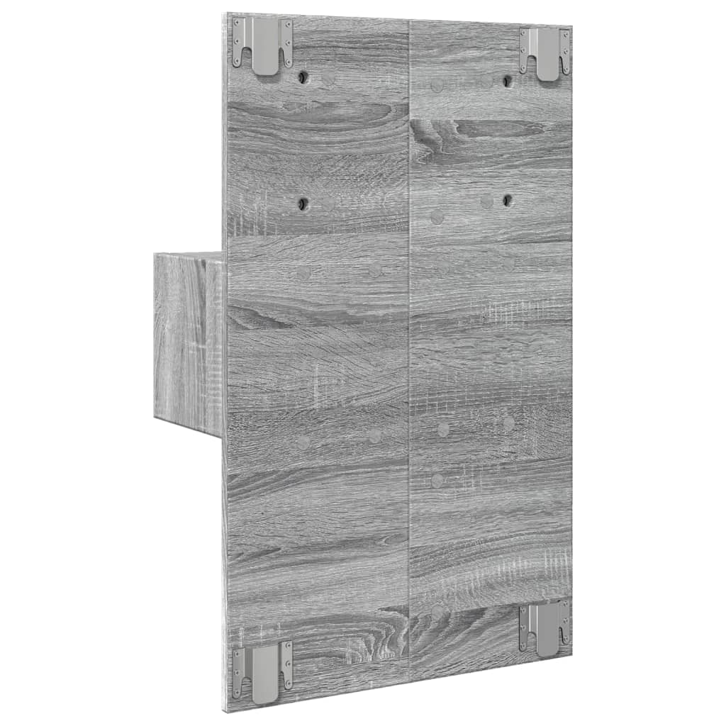 Grey Sonoma Wall-Mounted Bedside Cabinet with LED Lights