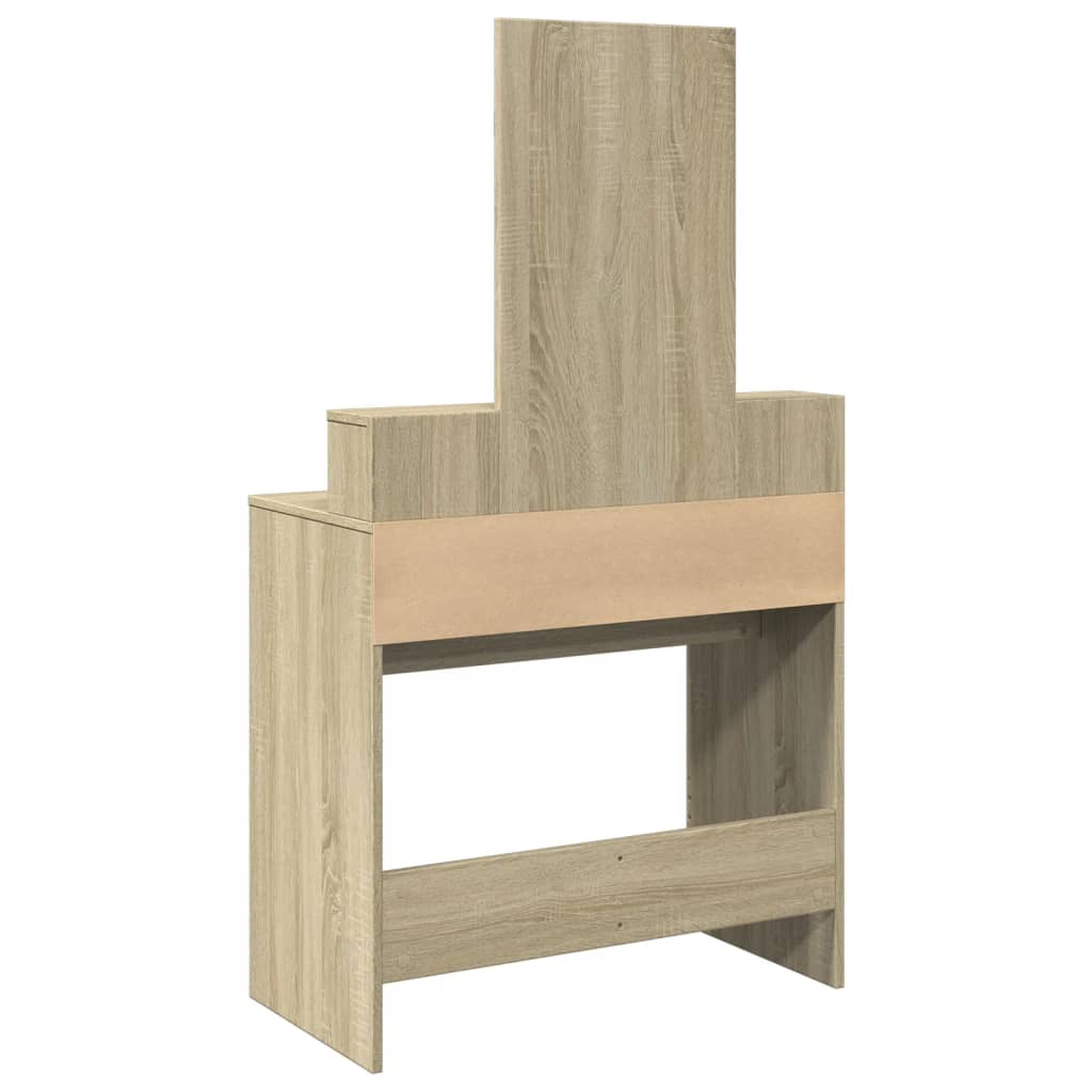 Sonoma Oak Dressing Table with Mirror, 80x41x144.5 cm