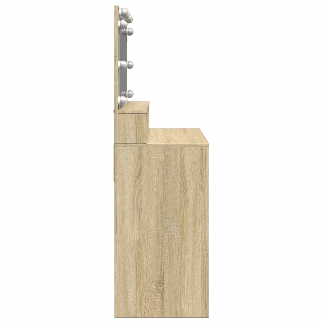 LED Dressing Table, Sonoma Oak, 80x41x134.5 cm - Stylish & Functional