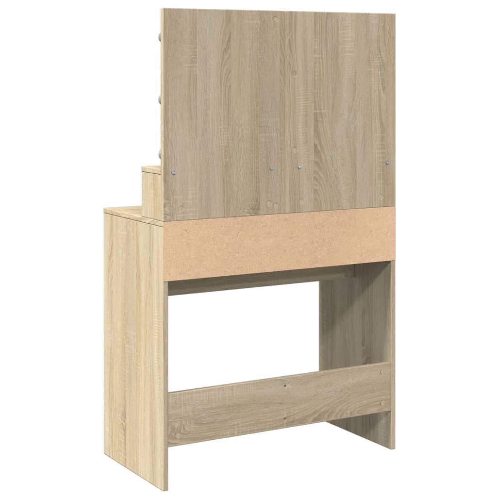 LED Dressing Table, Sonoma Oak, 80x41x134.5 cm - Stylish & Functional
