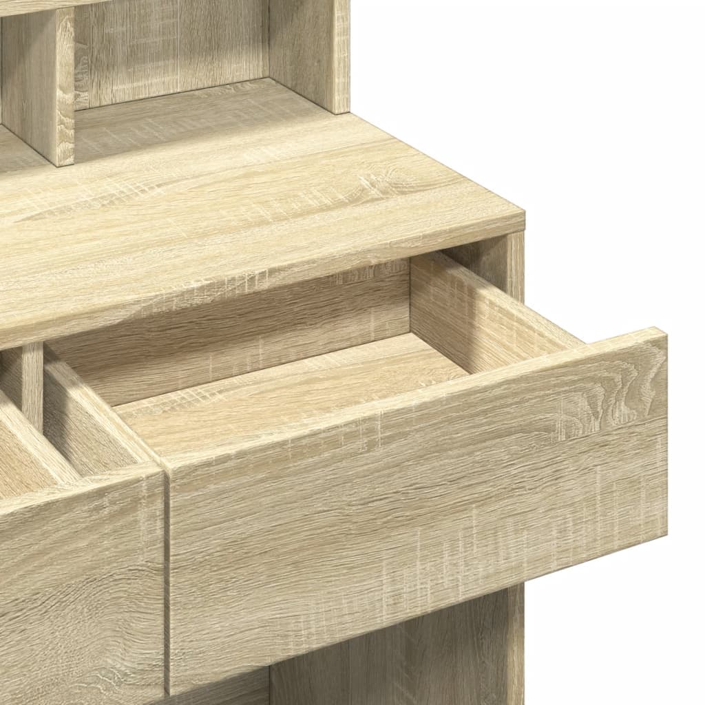 LED Dressing Table, Sonoma Oak, 80x41x134.5 cm - Stylish & Functional