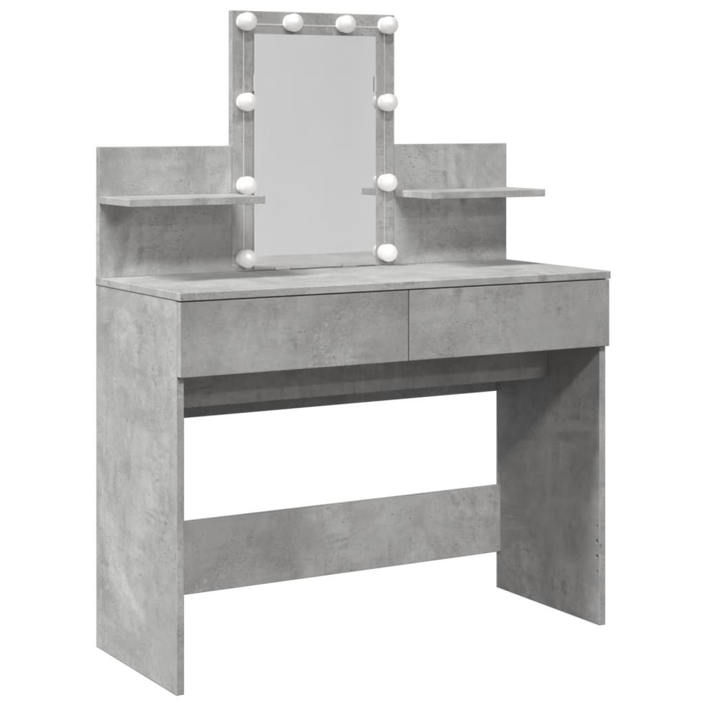 Modern LED Dressing Table, Concrete Grey 100x40x130 cm