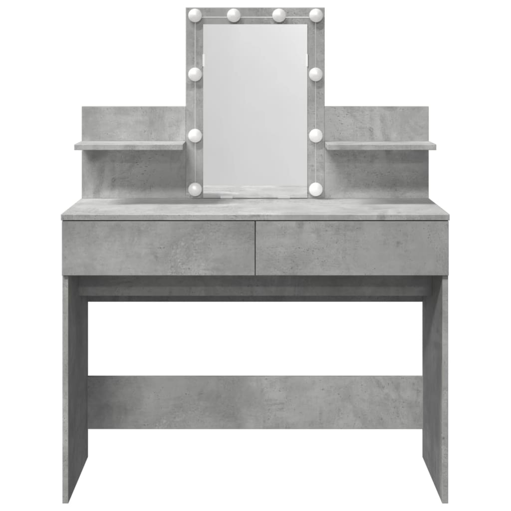 Modern LED Dressing Table, Concrete Grey 100x40x130 cm