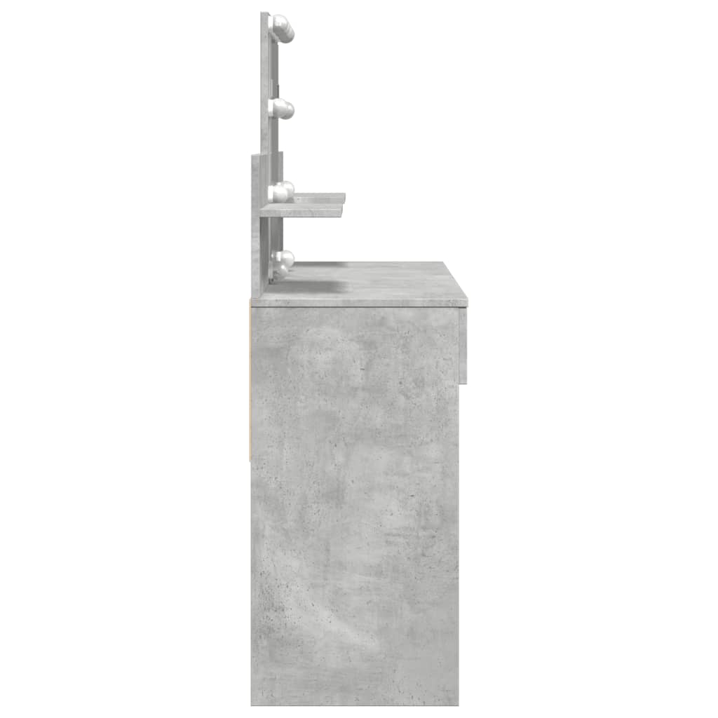 Modern LED Dressing Table, Concrete Grey 100x40x130 cm