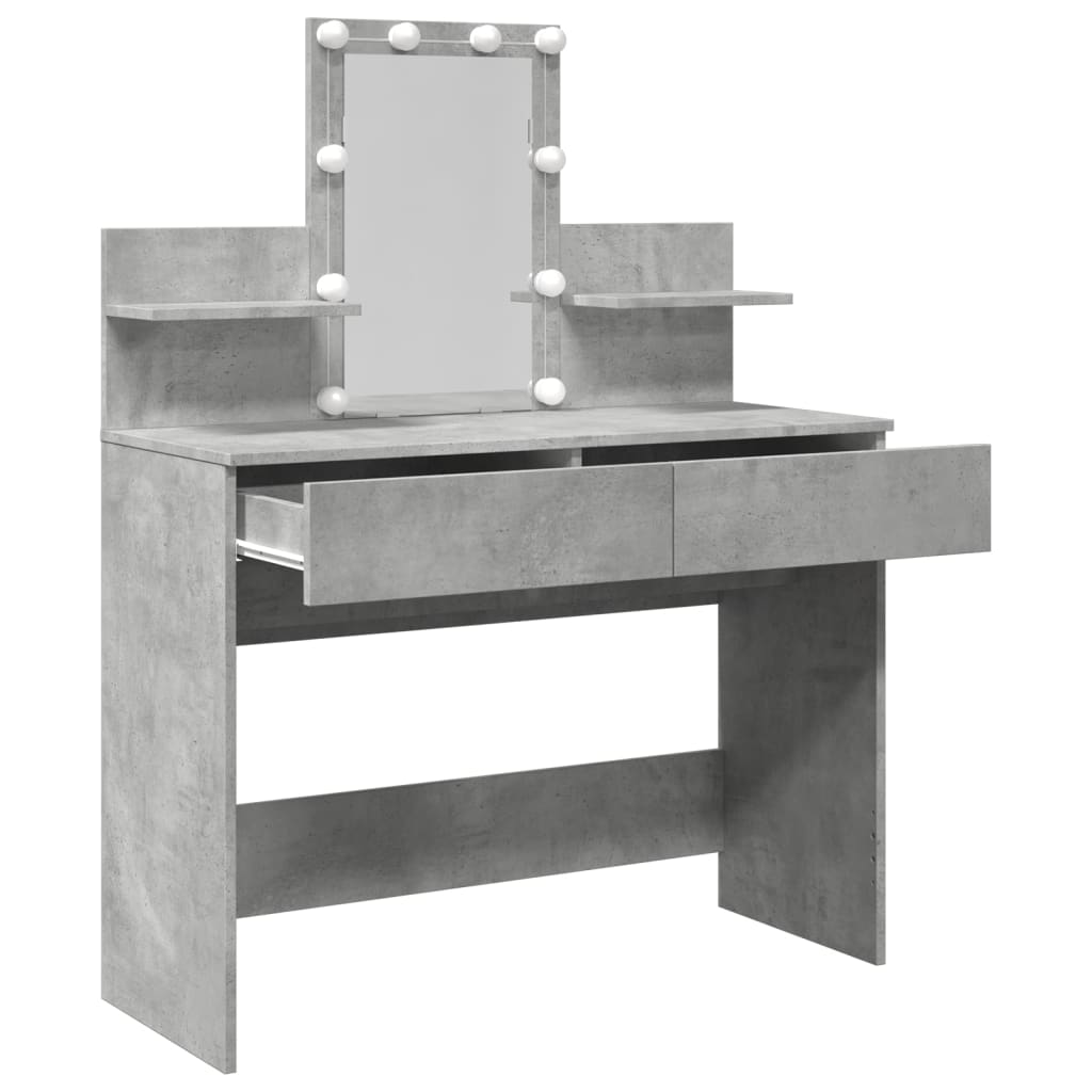 Modern LED Dressing Table, Concrete Grey 100x40x130 cm
