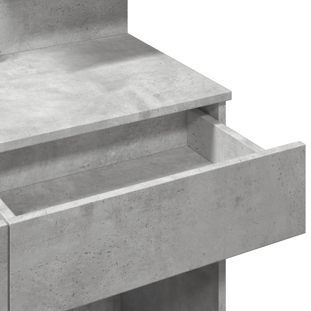 Modern LED Dressing Table, Concrete Grey 100x40x130 cm