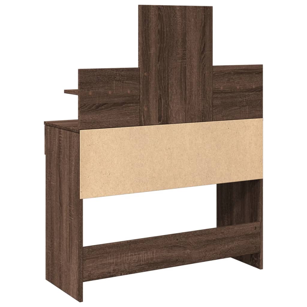 Brown Oak Dressing Table with LED - 100x40x130 cm