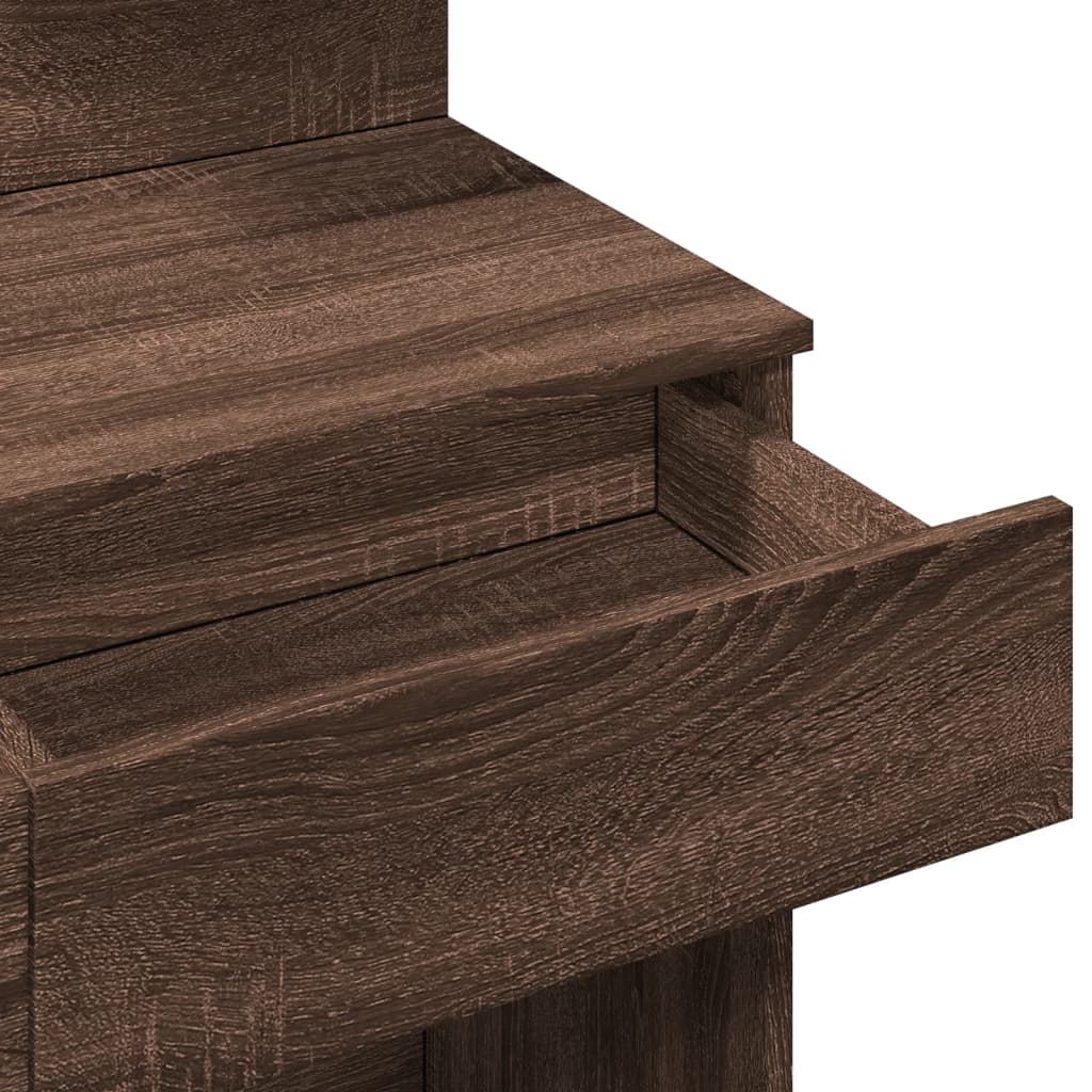 Brown Oak Dressing Table with LED - 100x40x130 cm