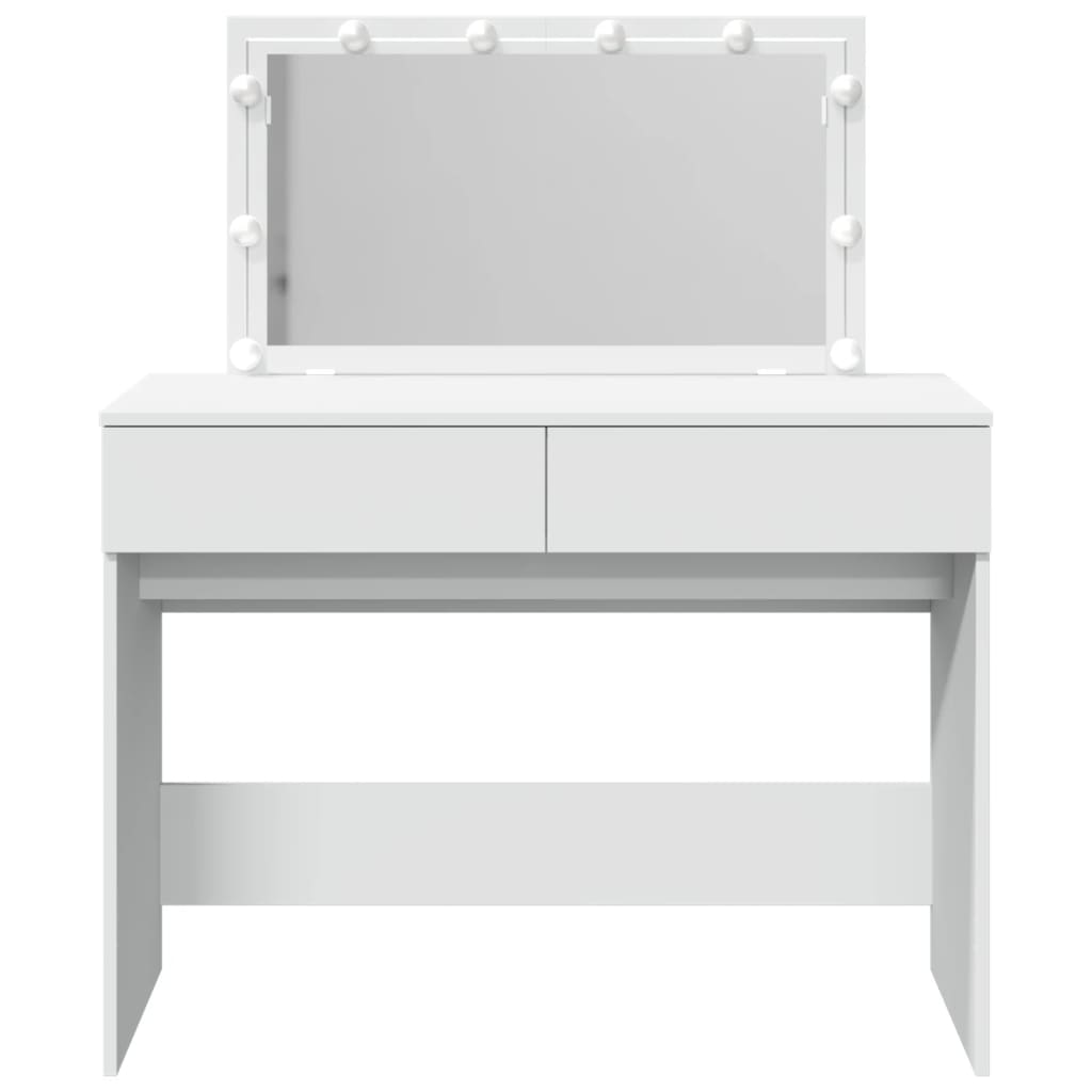White LED Dressing Table 100x40x120 cm - Sleek & Modern Design