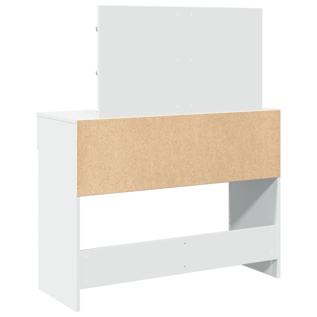 White LED Dressing Table 100x40x120 cm - Sleek & Modern Design