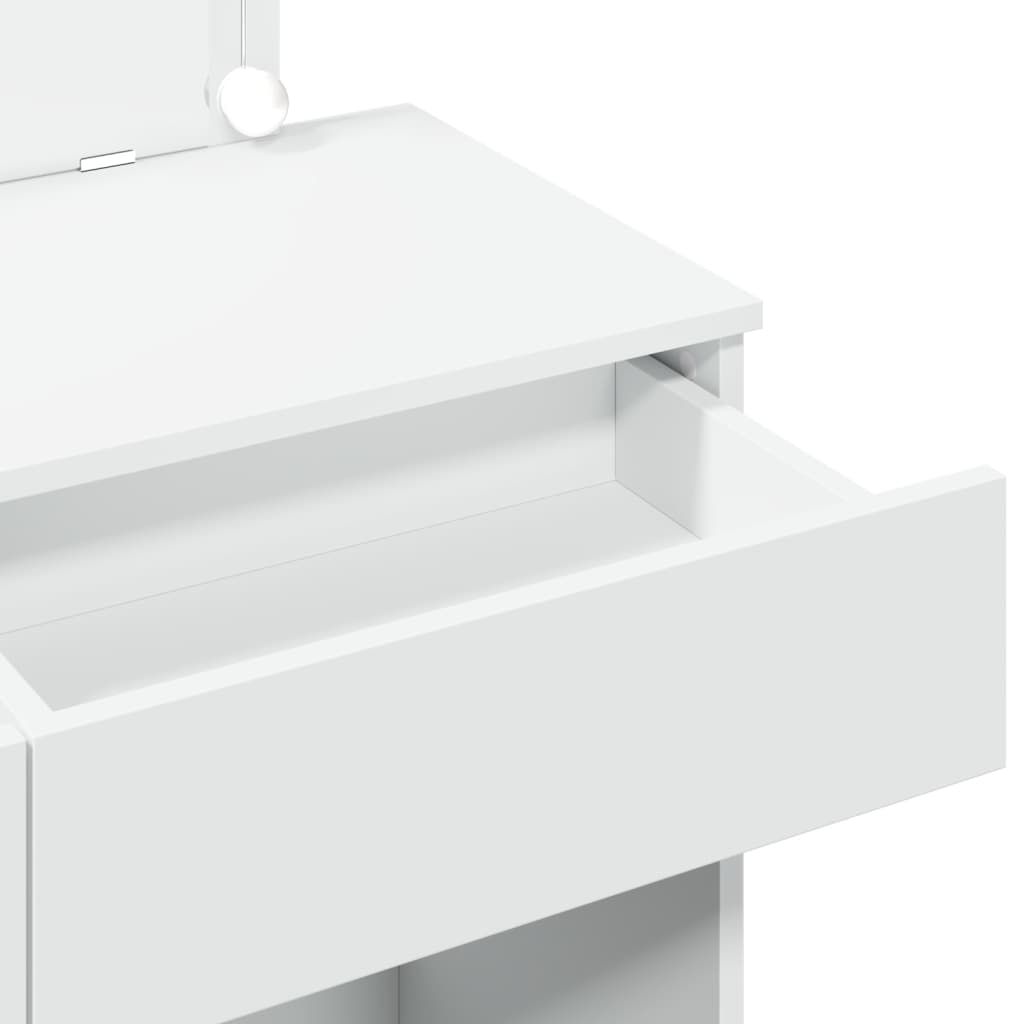 White LED Dressing Table 100x40x120 cm - Sleek & Modern Design