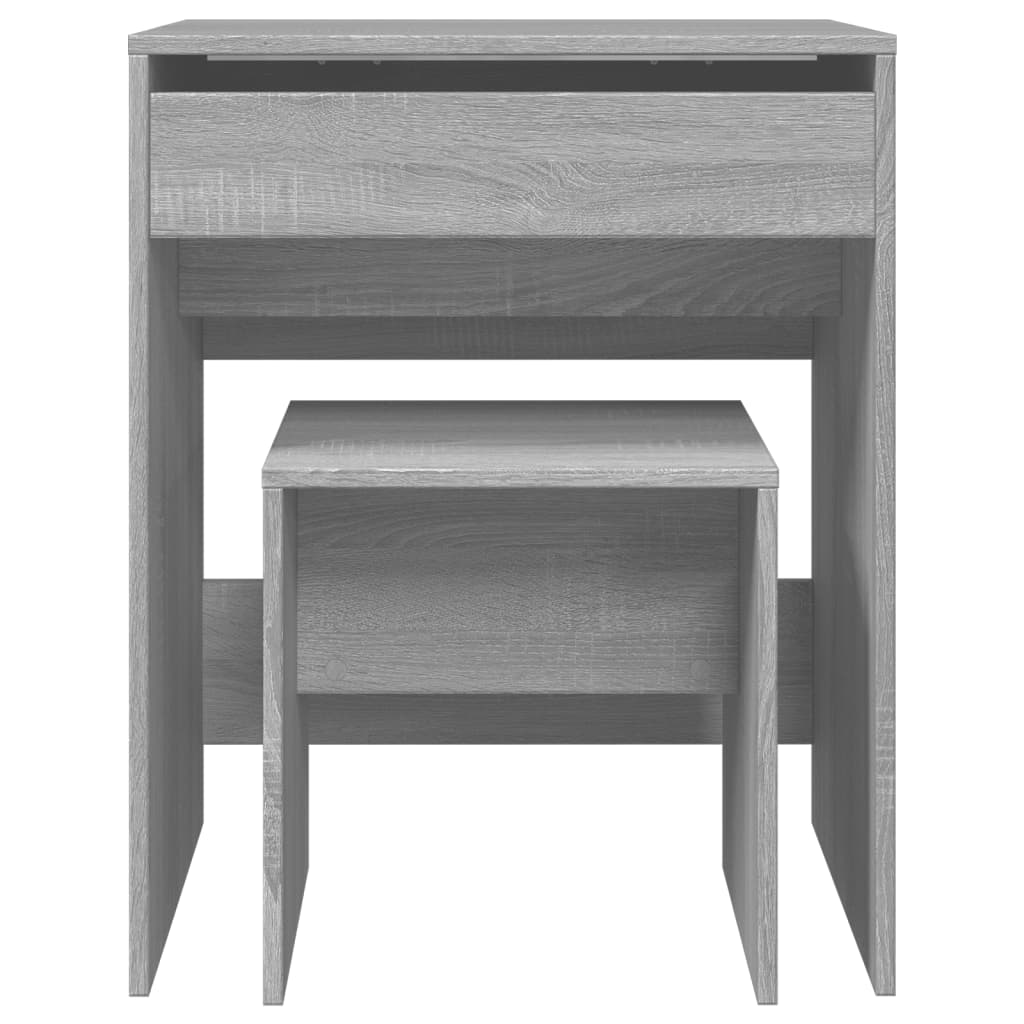 Grey Sonoma Dressing Table & Stool Set 60x40x113.5 cm - Stylish & Compact