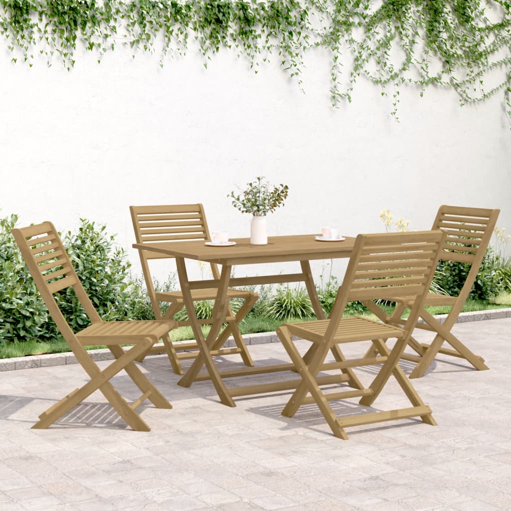5 Piece Garden Dining Set Solid Wood Acacia