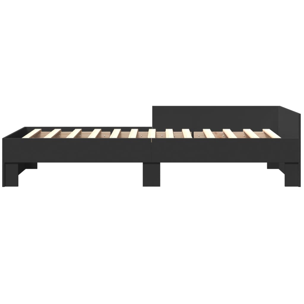 Black Engineered Wood Bed Frame 100x200 cm - Mattress Not Included