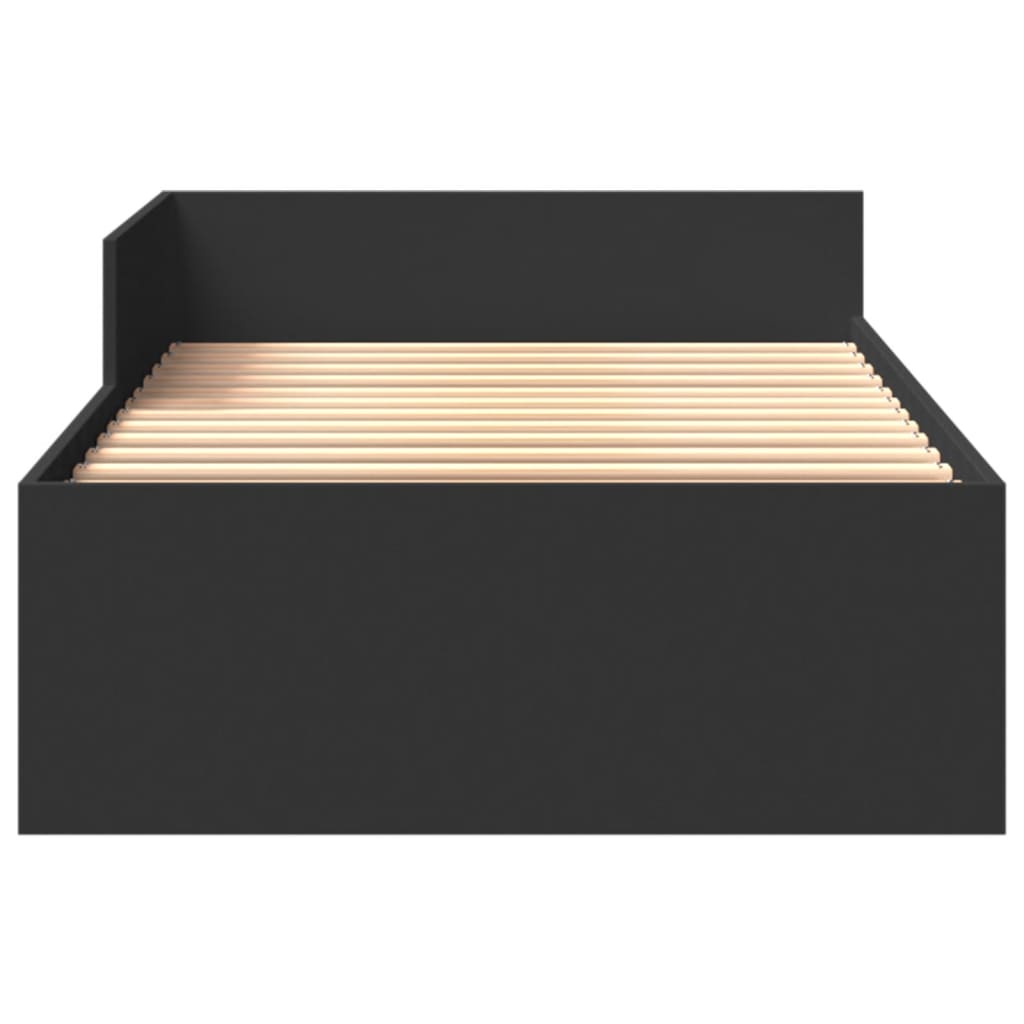 Black Engineered Wood Bed Frame 100x200 cm - Mattress Not Included