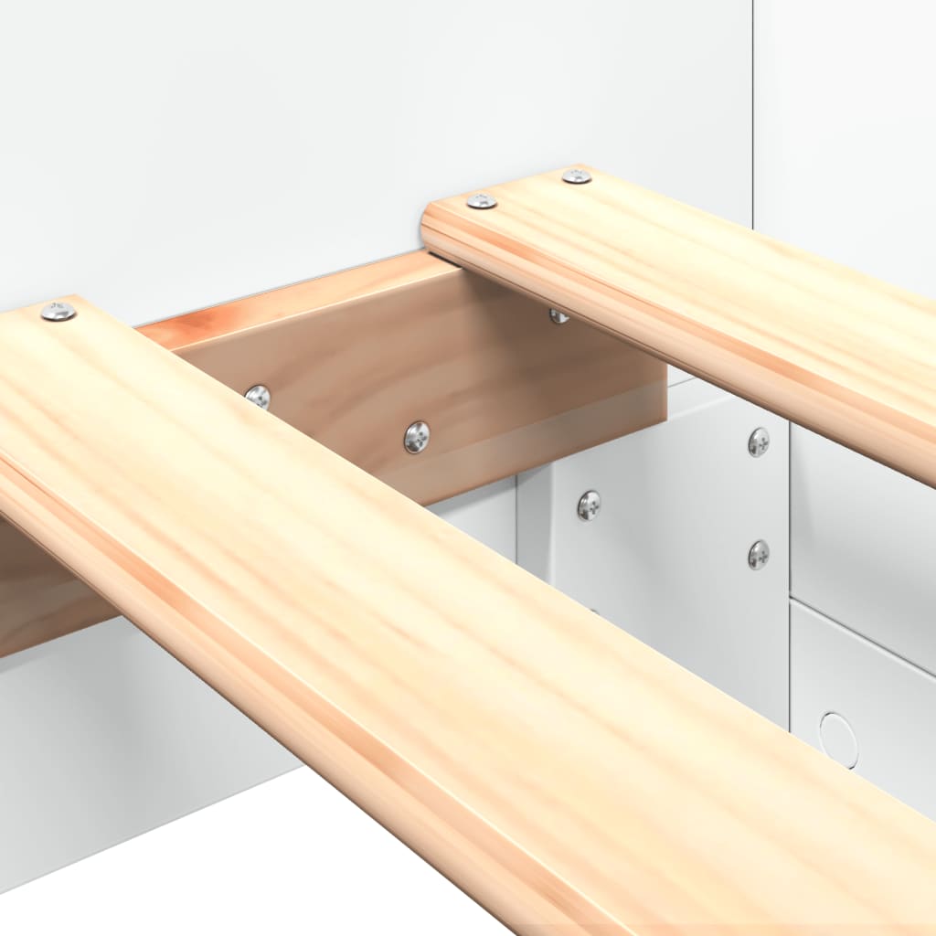 White Engineered Wood Single Bed Frame 90x190cm - No Mattress Included