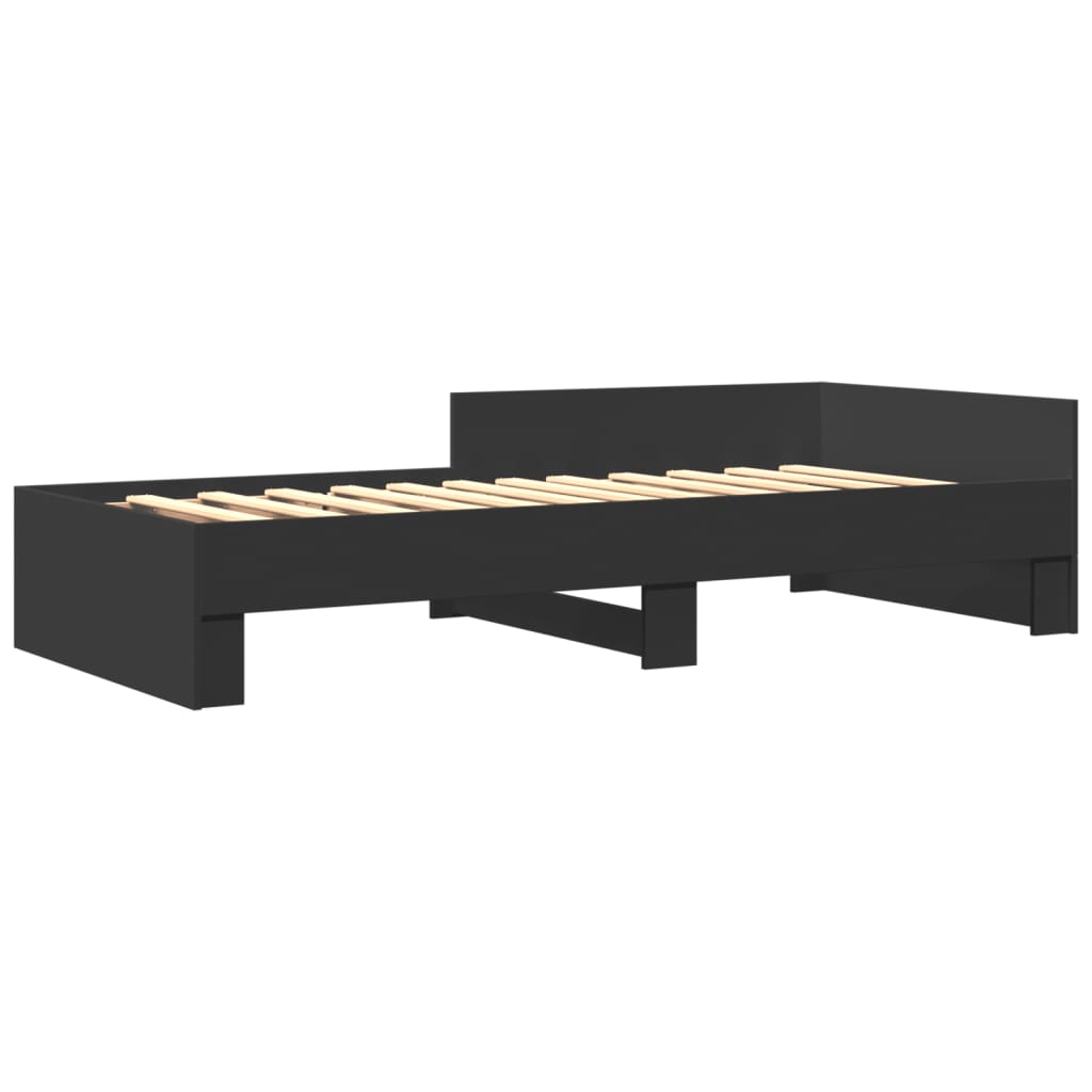 Black Engineered Wood Single Bed Frame 90x190 cm (No Mattress)