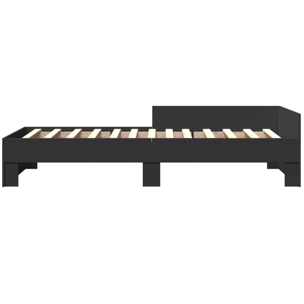 Black Engineered Wood Single Bed Frame 90x190 cm (No Mattress)