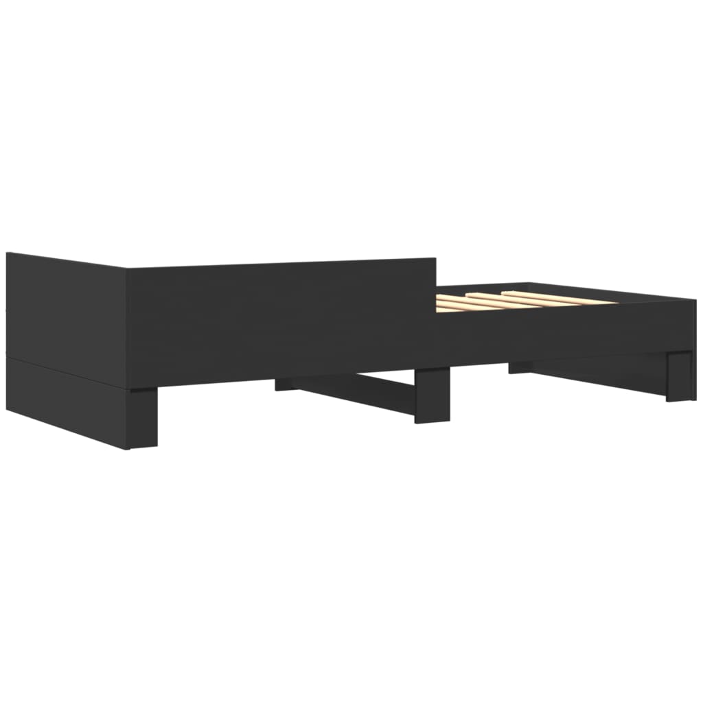 Black Engineered Wood Single Bed Frame 90x190 cm (No Mattress)