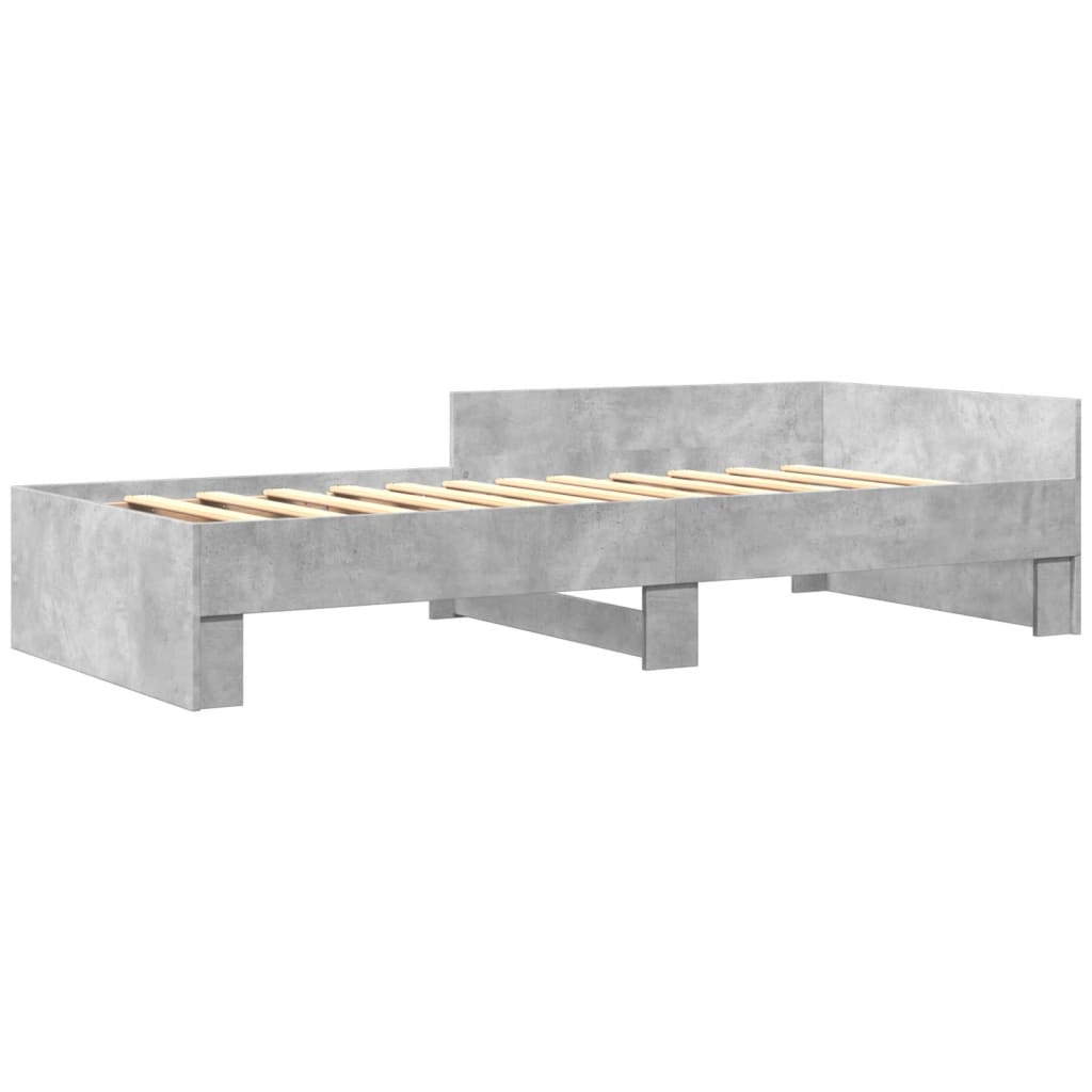 Concrete Grey Single Bed Frame 90x190 cm - Engineered Wood