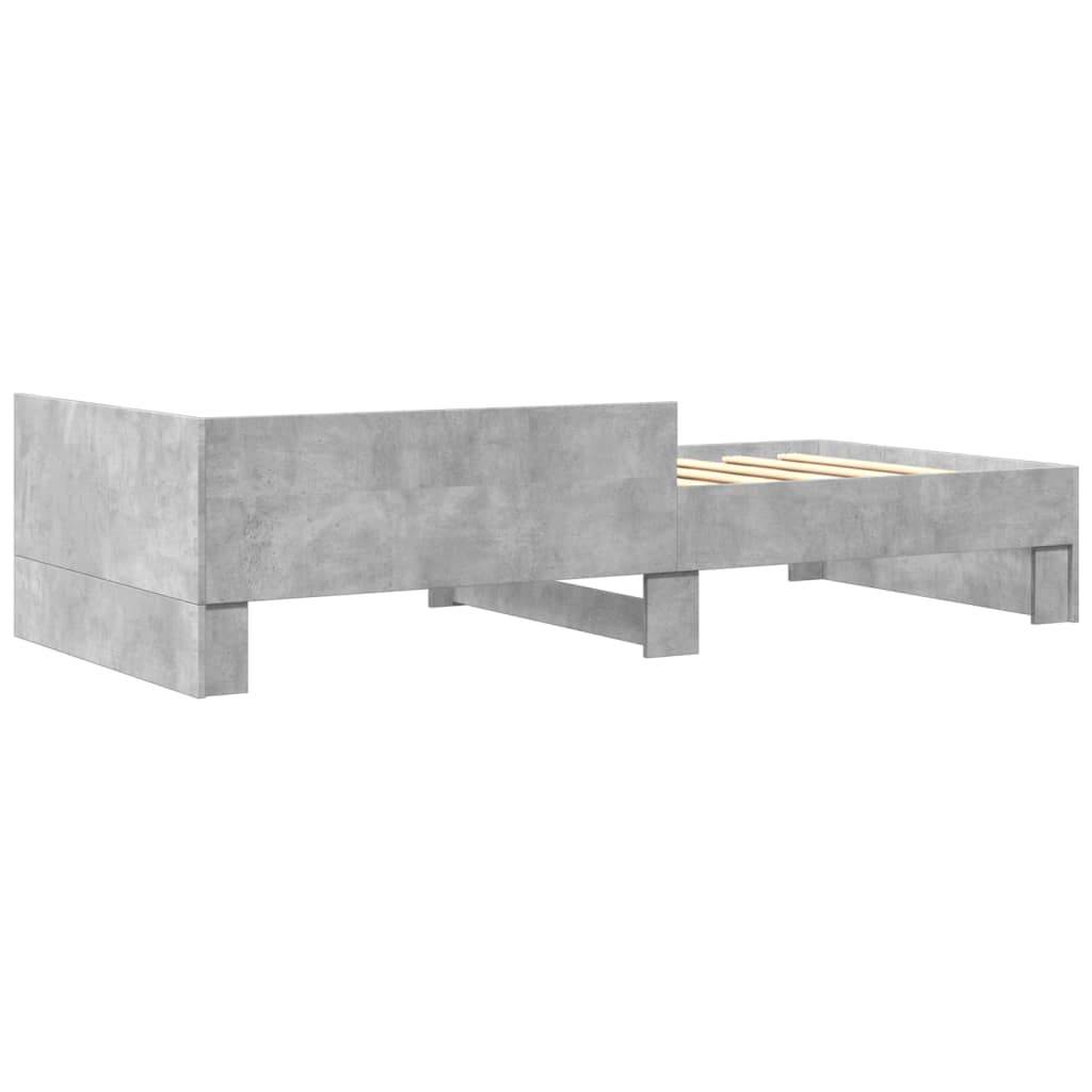 Concrete Grey Single Bed Frame 90x190 cm - Engineered Wood
