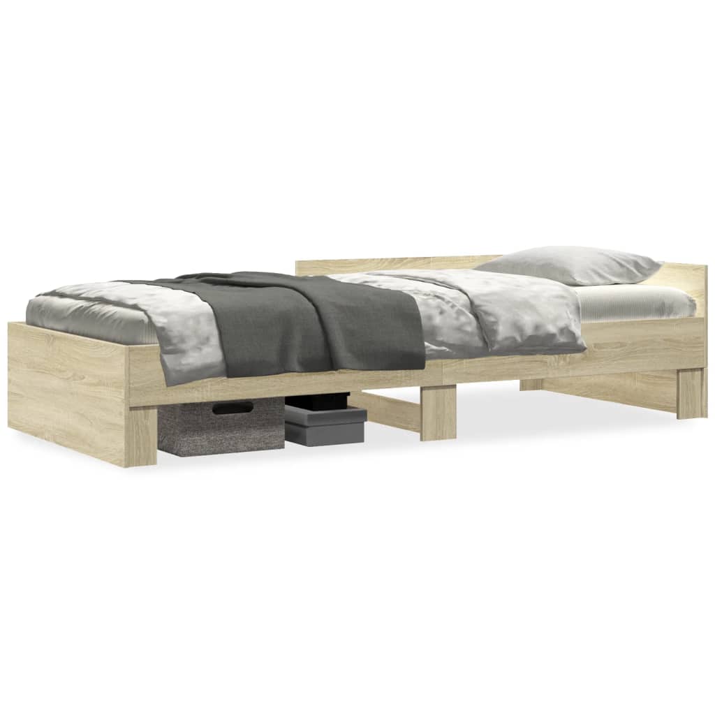 Sonoma Oak Bed Frame 75x190cm Small Single Engineered Wood