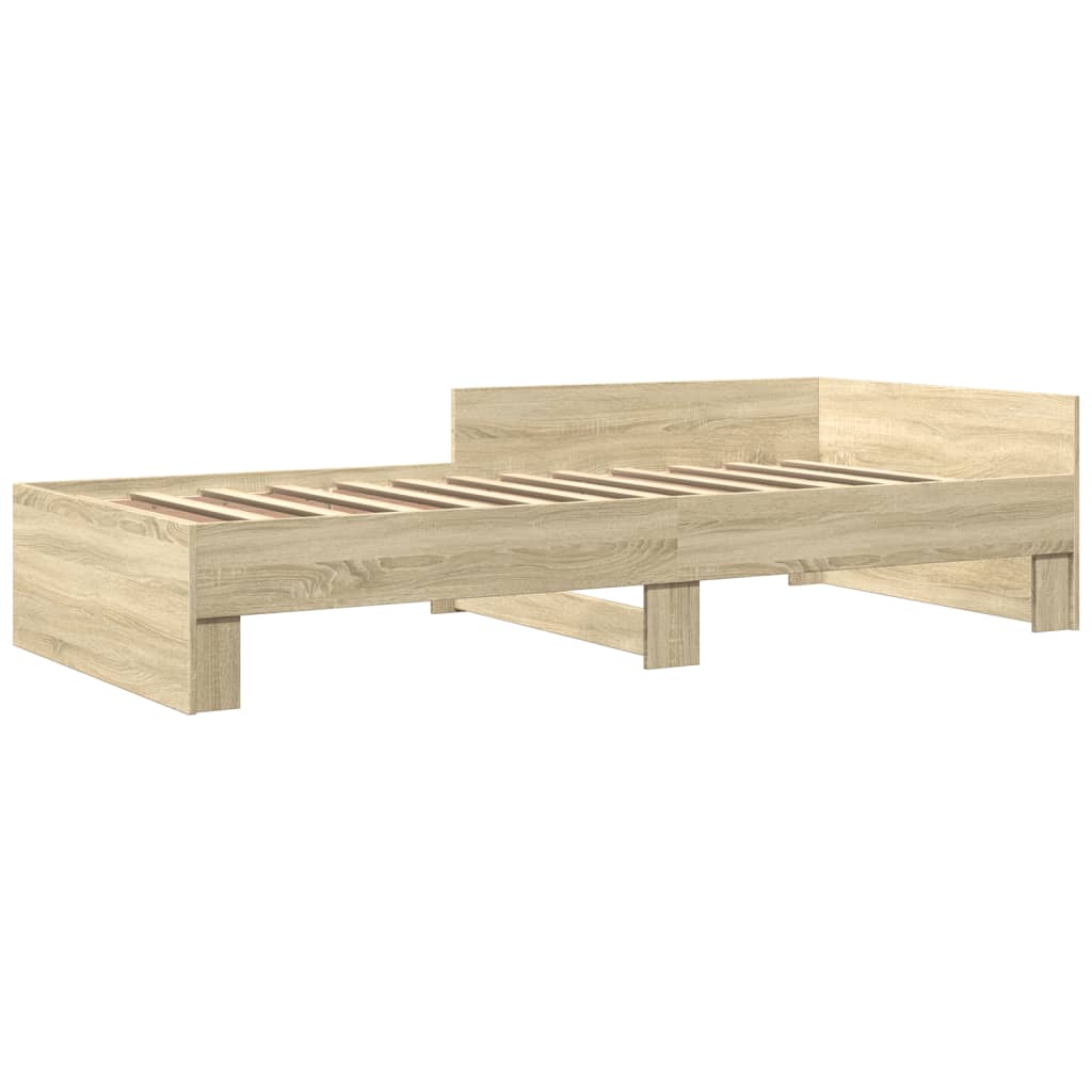 Sonoma Oak Bed Frame 75x190cm Small Single Engineered Wood