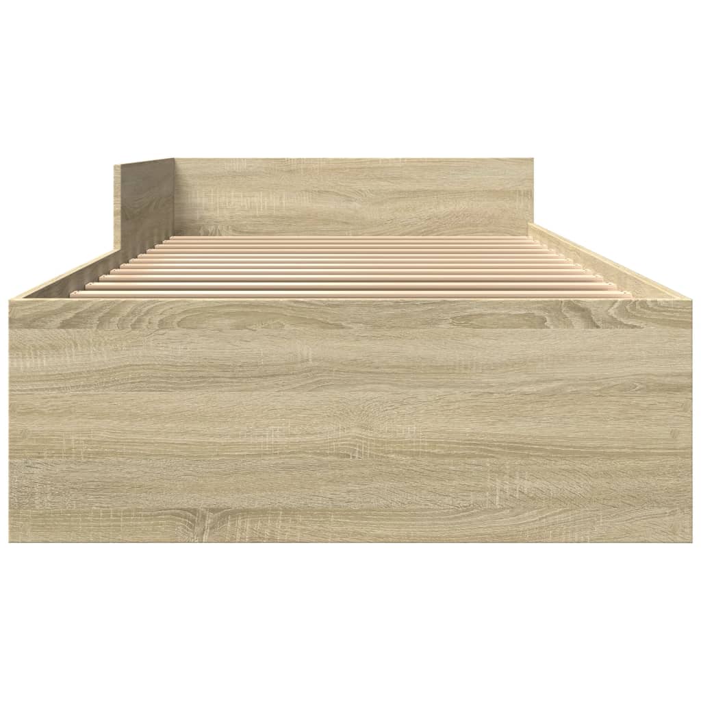 Sonoma Oak Bed Frame 75x190cm Small Single Engineered Wood