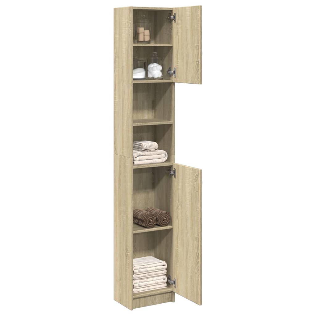 Sonoma Oak Bathroom Cabinet 32x25.5x190 cm - Engineered Wood