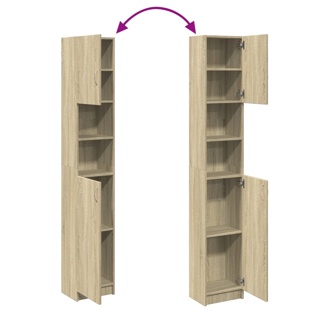 Sonoma Oak Bathroom Cabinet 32x25.5x190 cm - Engineered Wood