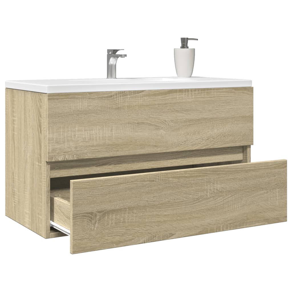 Sonoma Oak Sink Cabinet, 80x38.5x45 cm, Engineered Wood