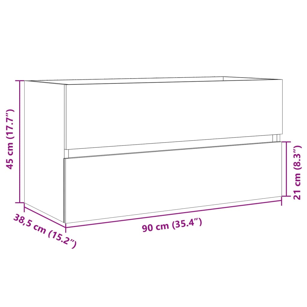 Sonoma Oak Sink Cabinet 90x38.5x45 cm - Engineered Wood