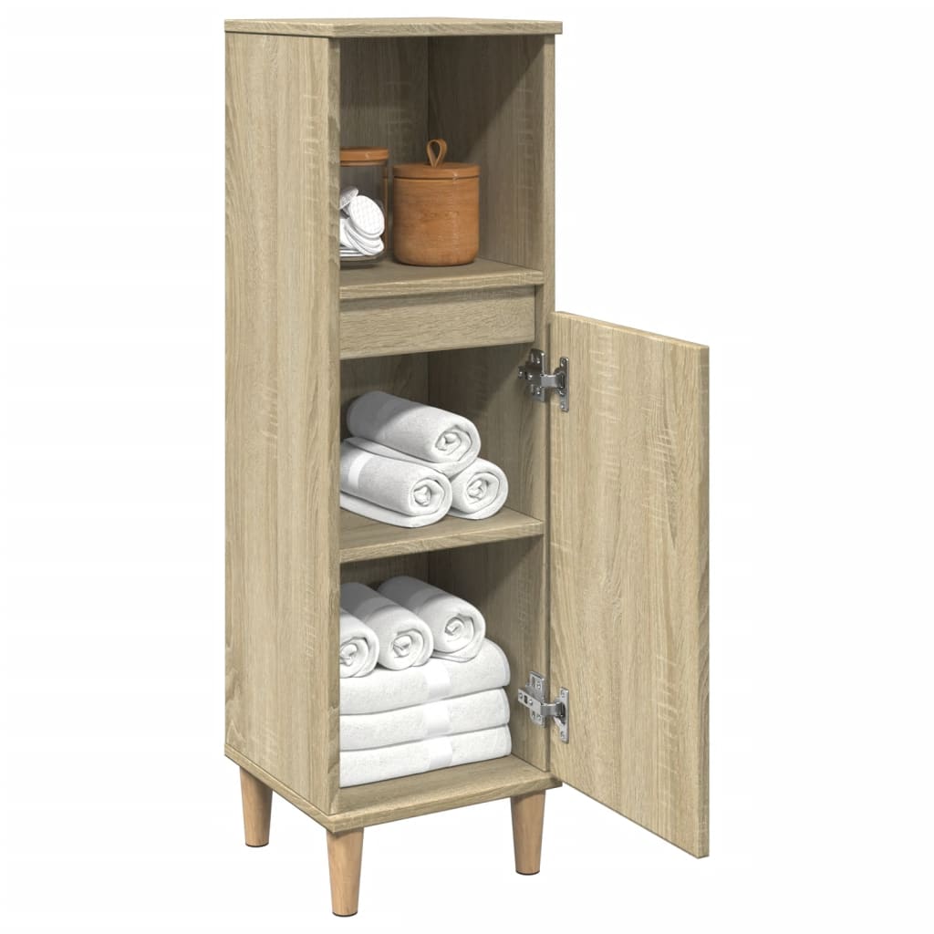 Sonoma Oak Bathroom Cabinet 30x30x100 cm - Engineered Wood